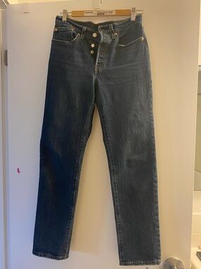 Levi's Women's Straight Leg Jeans in Dark Blue Denim